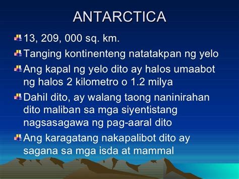 Ilarawan ang kontinente ng antarctica